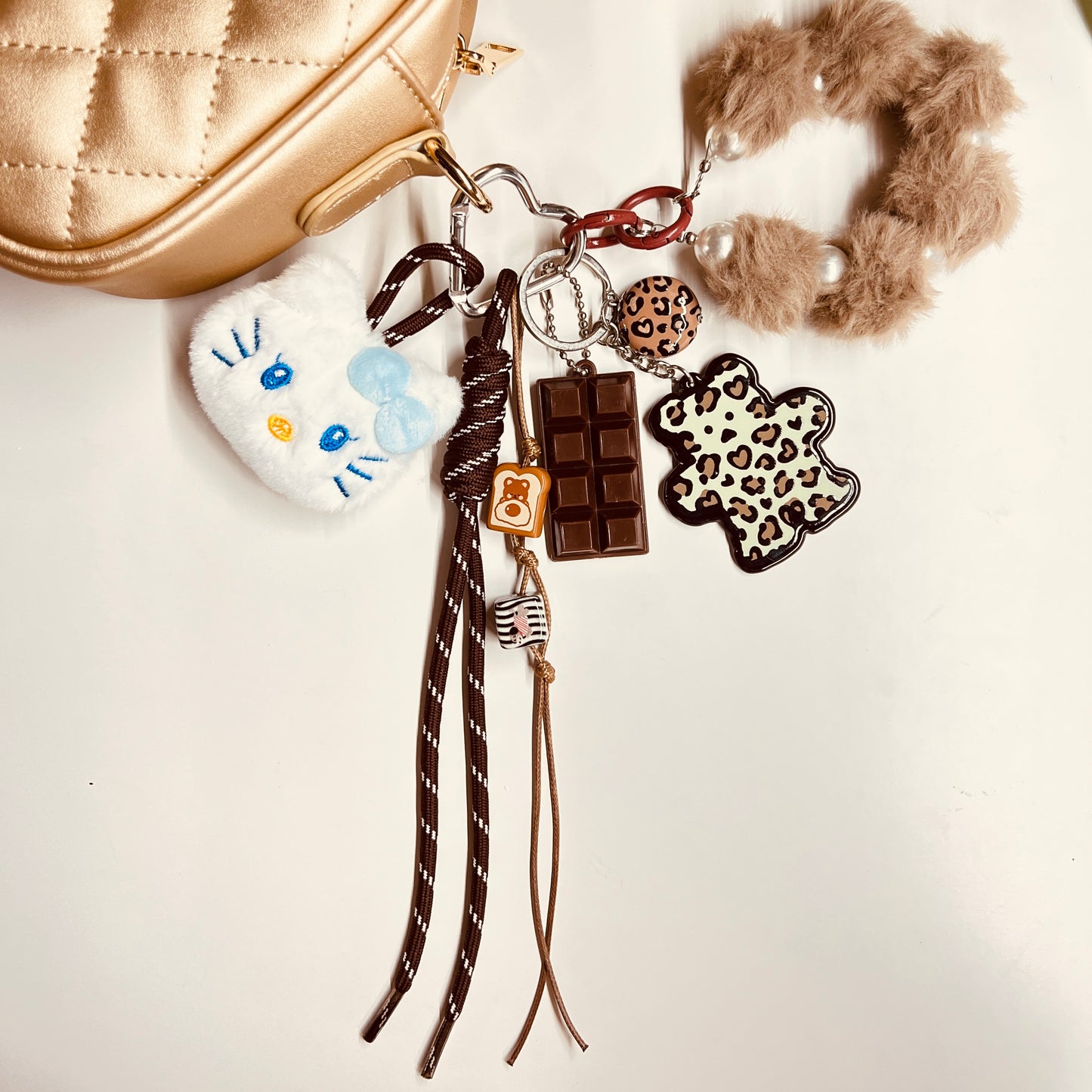 HANDMADE BAG CHARMS ~ LEOPARD BEAR CHARM