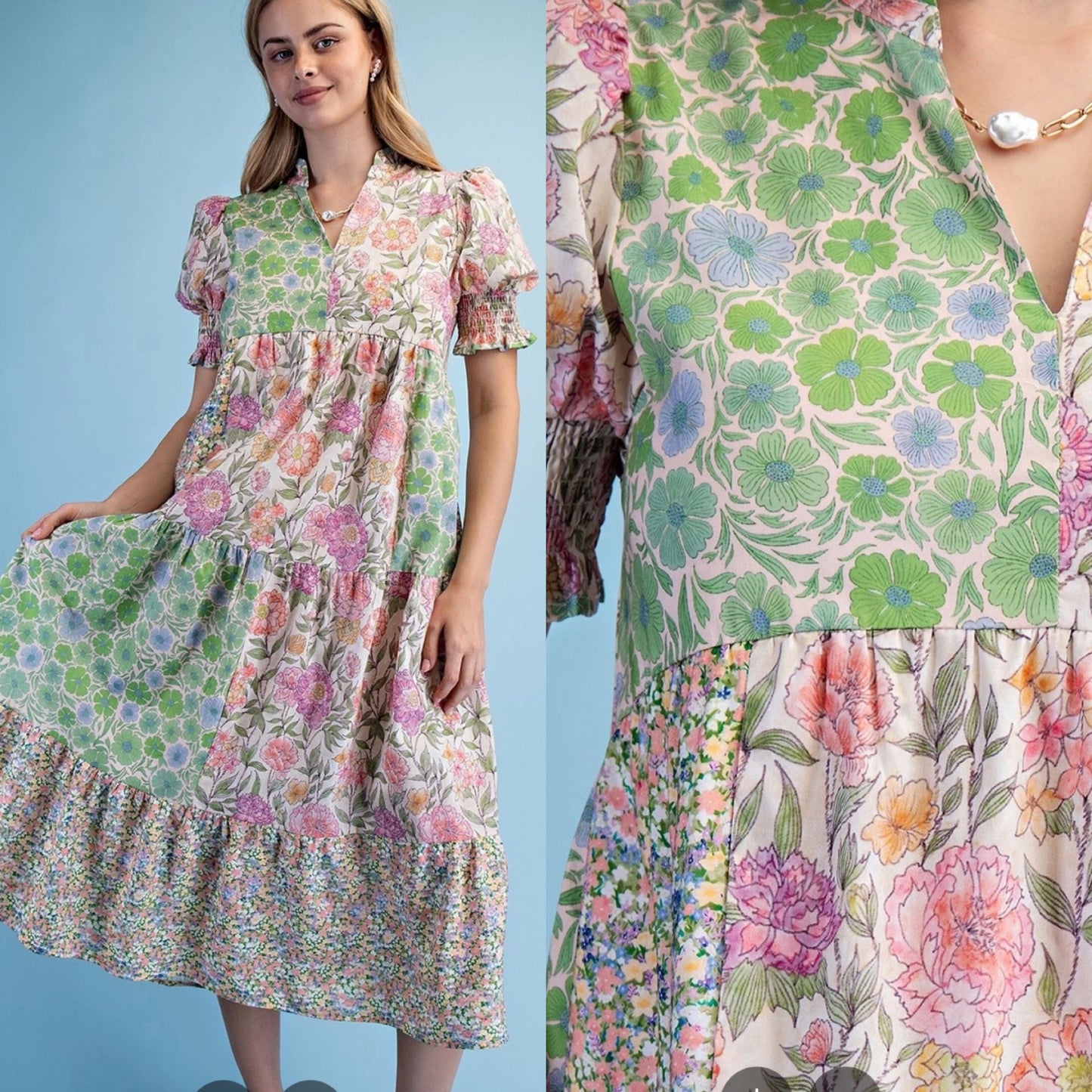 TIERED MIDI DRESS