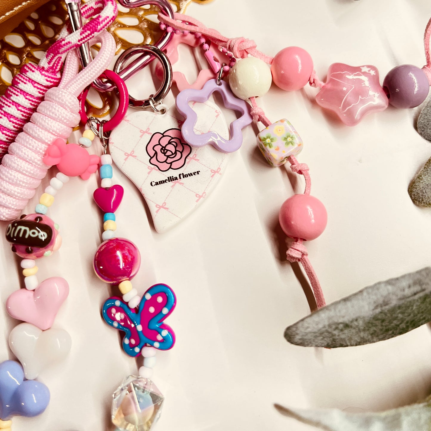 HANDMADE BAG CHARMS ~ COQUETTE HEART CHARM