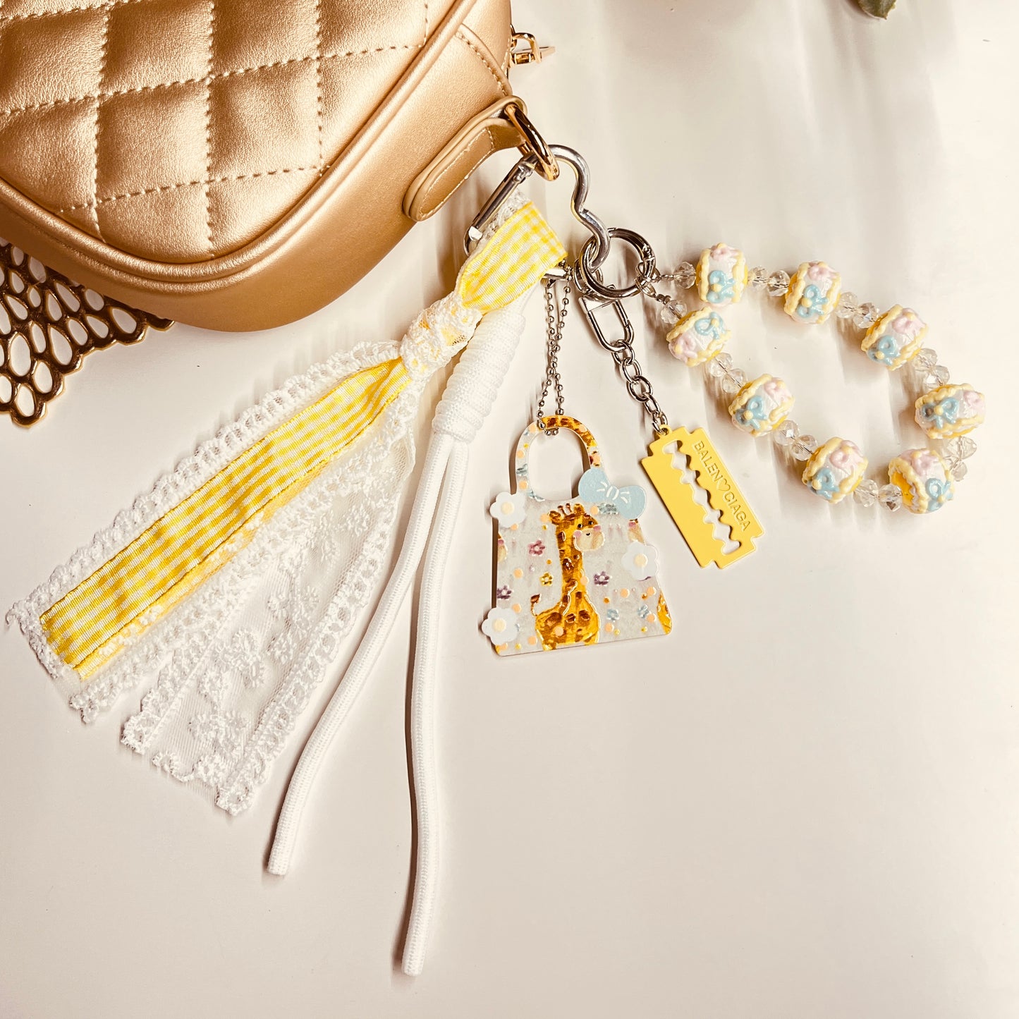 HANDMADE BAG CHARMS ~ GIRAFFE CHARM