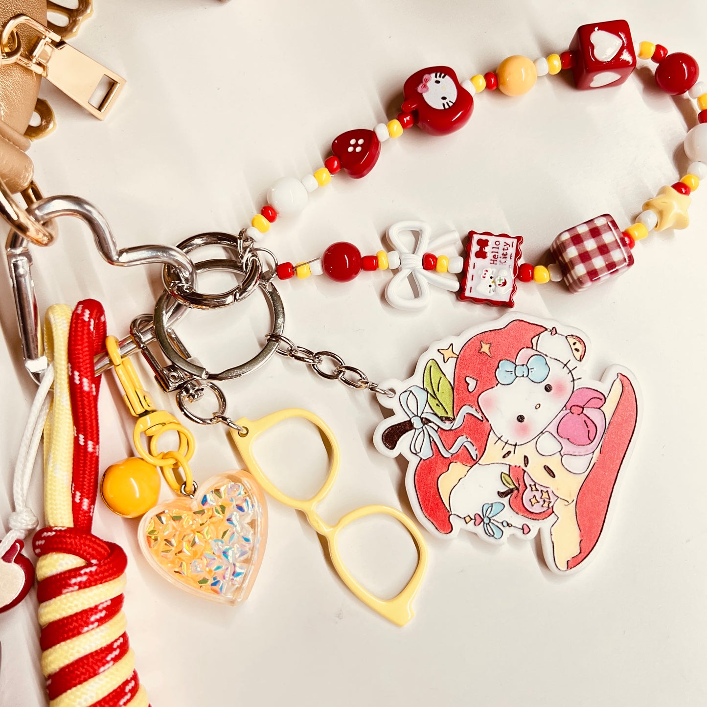 HANDMADE BAG CHARMS ~ APPLE KITTY CHARM