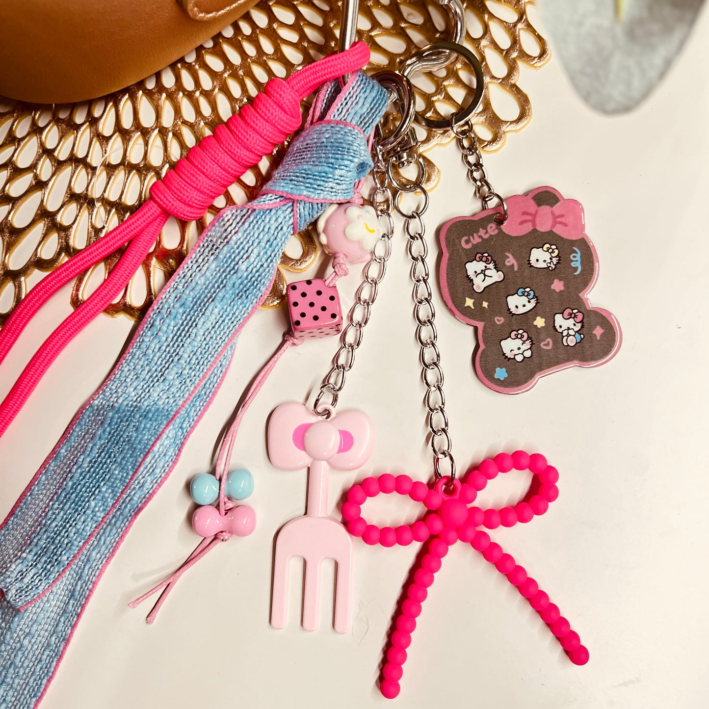 HANDMADE BAG CHARMS ~ COQUETTE/KITTY