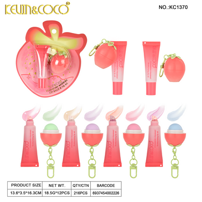 KEVIN & COCO STRAWBERRY LIP BALM AND LIP OIL SET