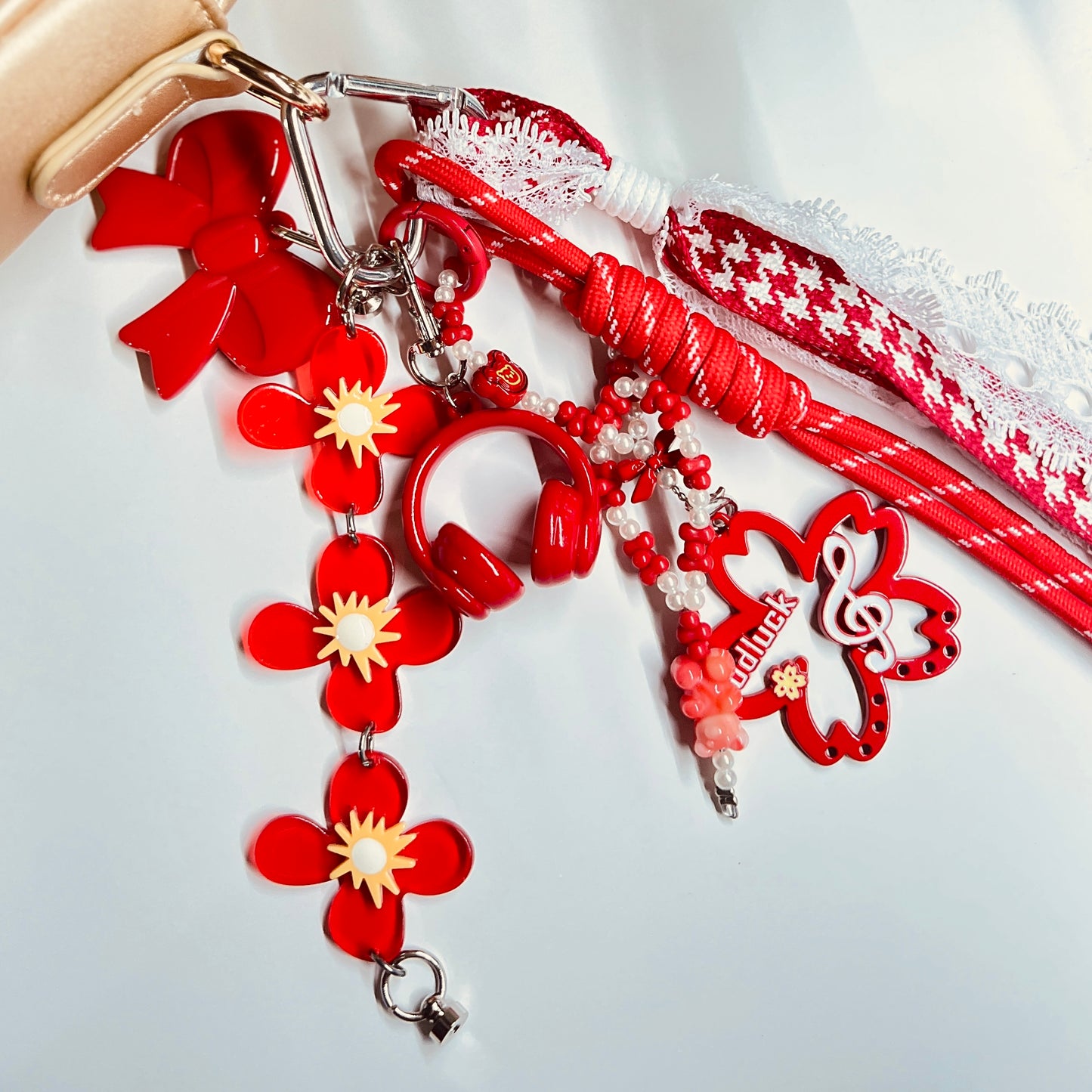 HANDMADE BAG CHARMS ~ FLOWERS/BOW ~