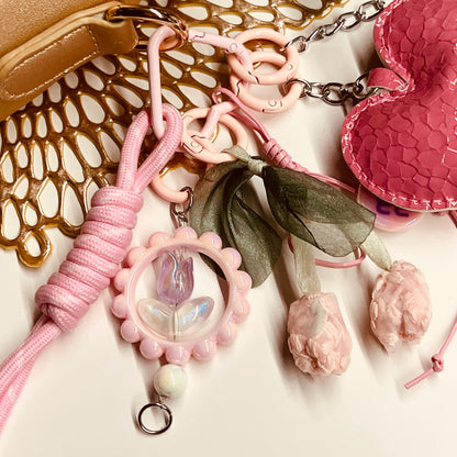 HANDMADE BAG CHARMS ~ LEATHER HEART