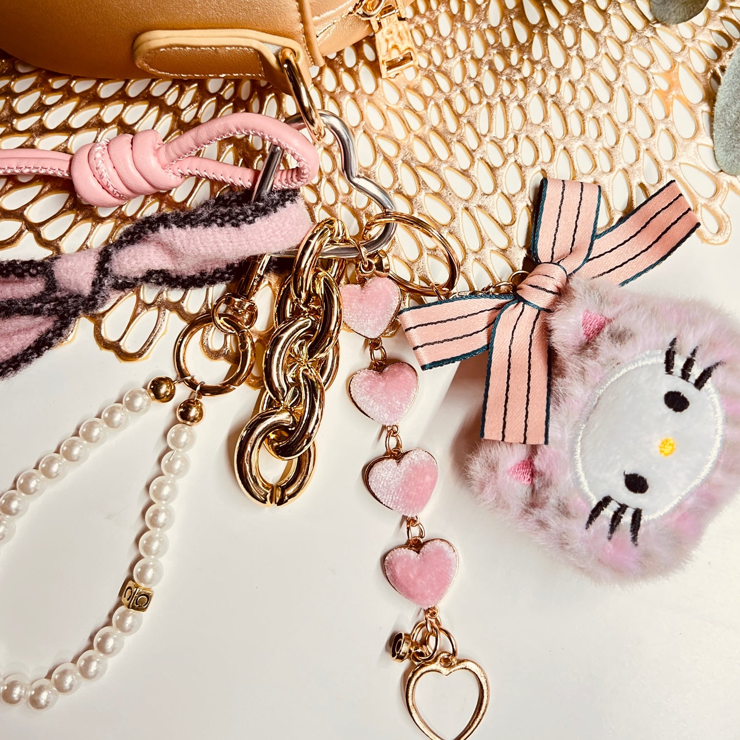 HANDMADE BAG CHARMS ~ CHEETAH/KITTY FACE