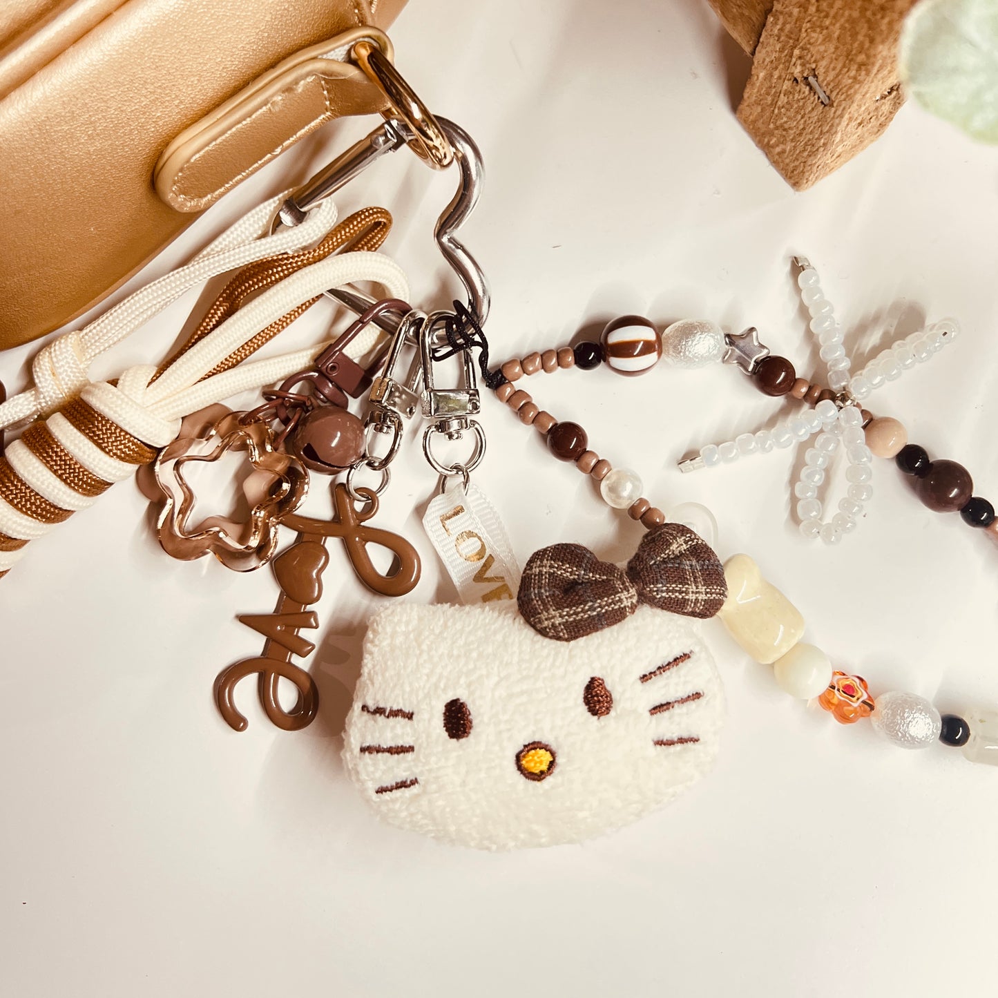 HANDMADE BAG CHARMS ~ PLUSHY CAT FACE ~