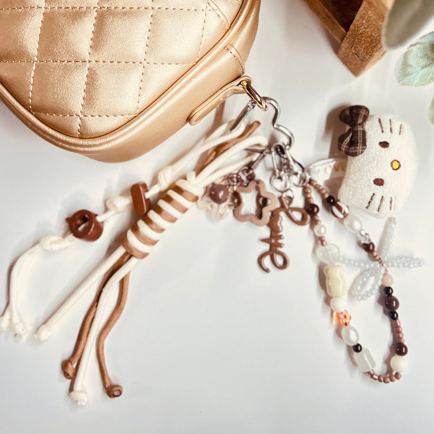 HANDMADE BAG CHARMS ~ PLUSHY CAT FACE ~