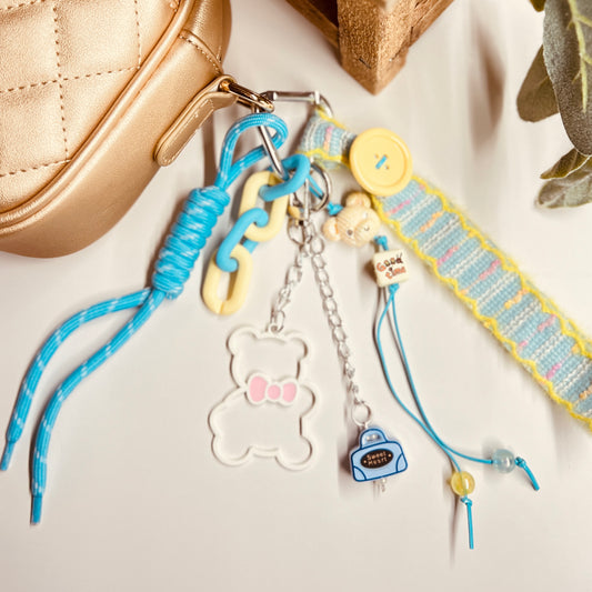 HANDMADE BAG CHARMS ~ METAL FRAME TEDDY ~