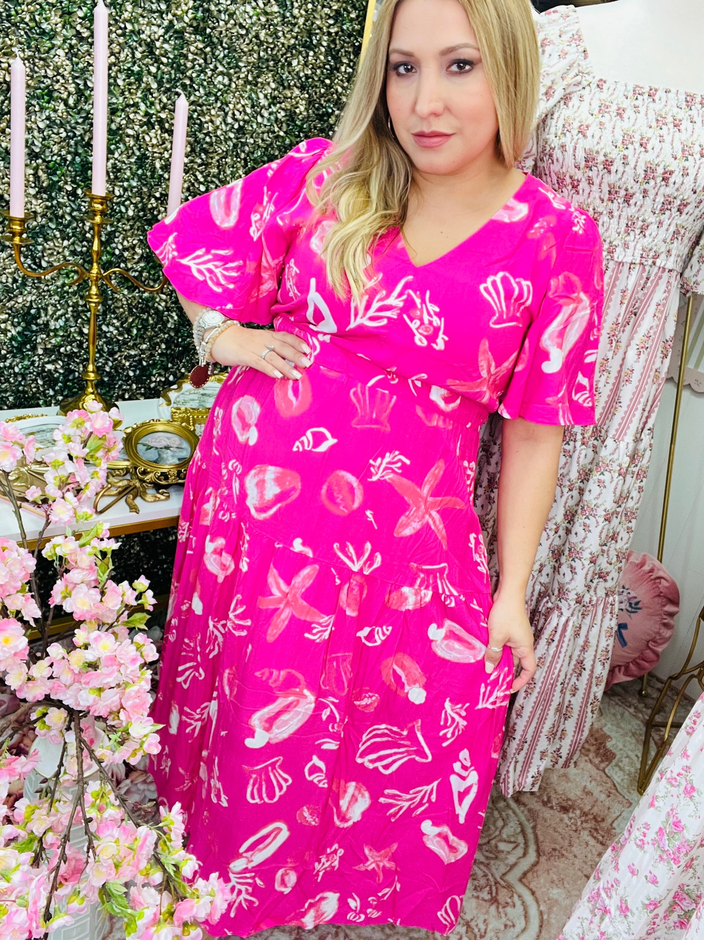 BEACH VIBES PINK MAXI DRESS