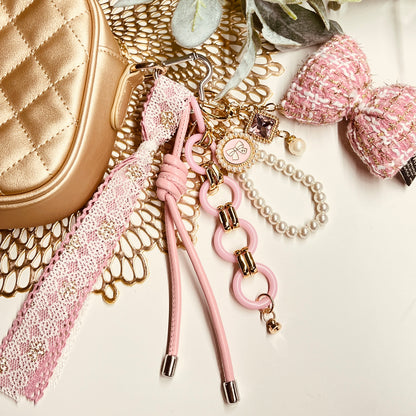 HANDMADE BAG CHARMS ~ PINK BOW/COQUETTE