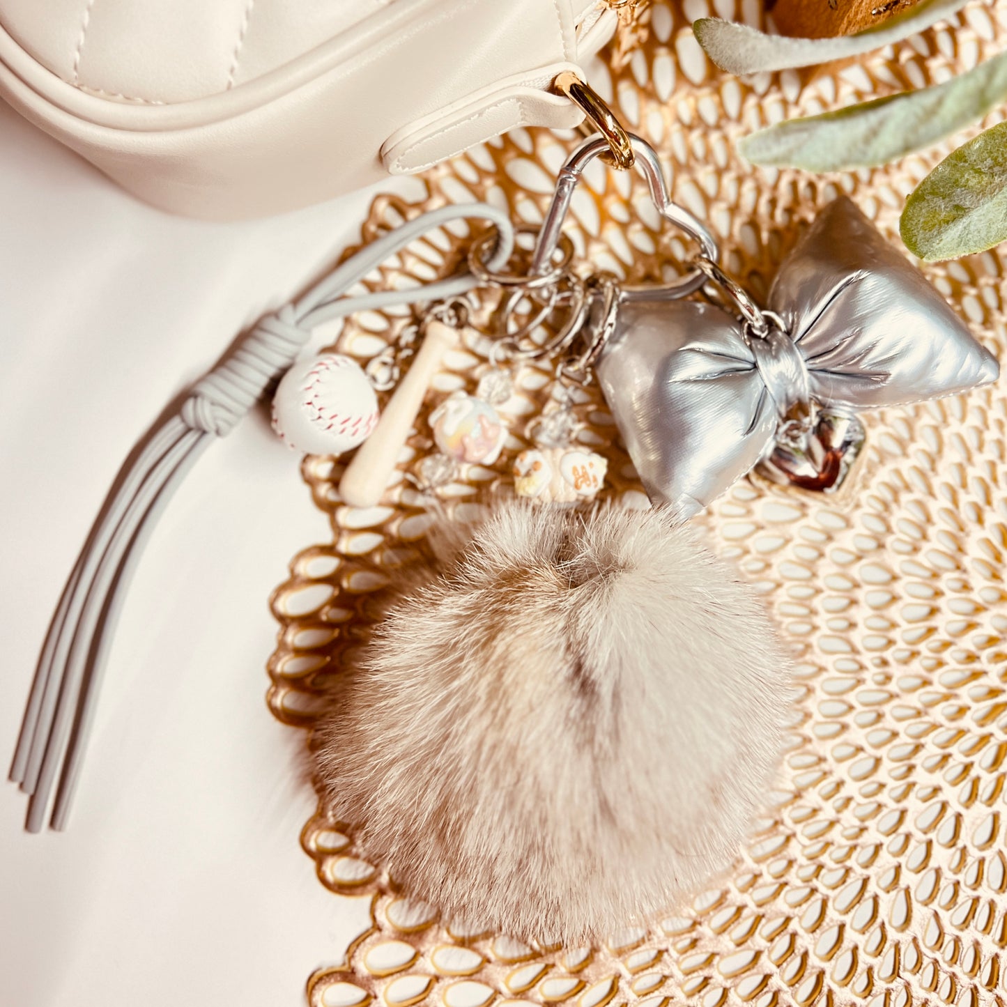 HANDMADE BAG CHARMS ~ BASEBALL/BAT ~