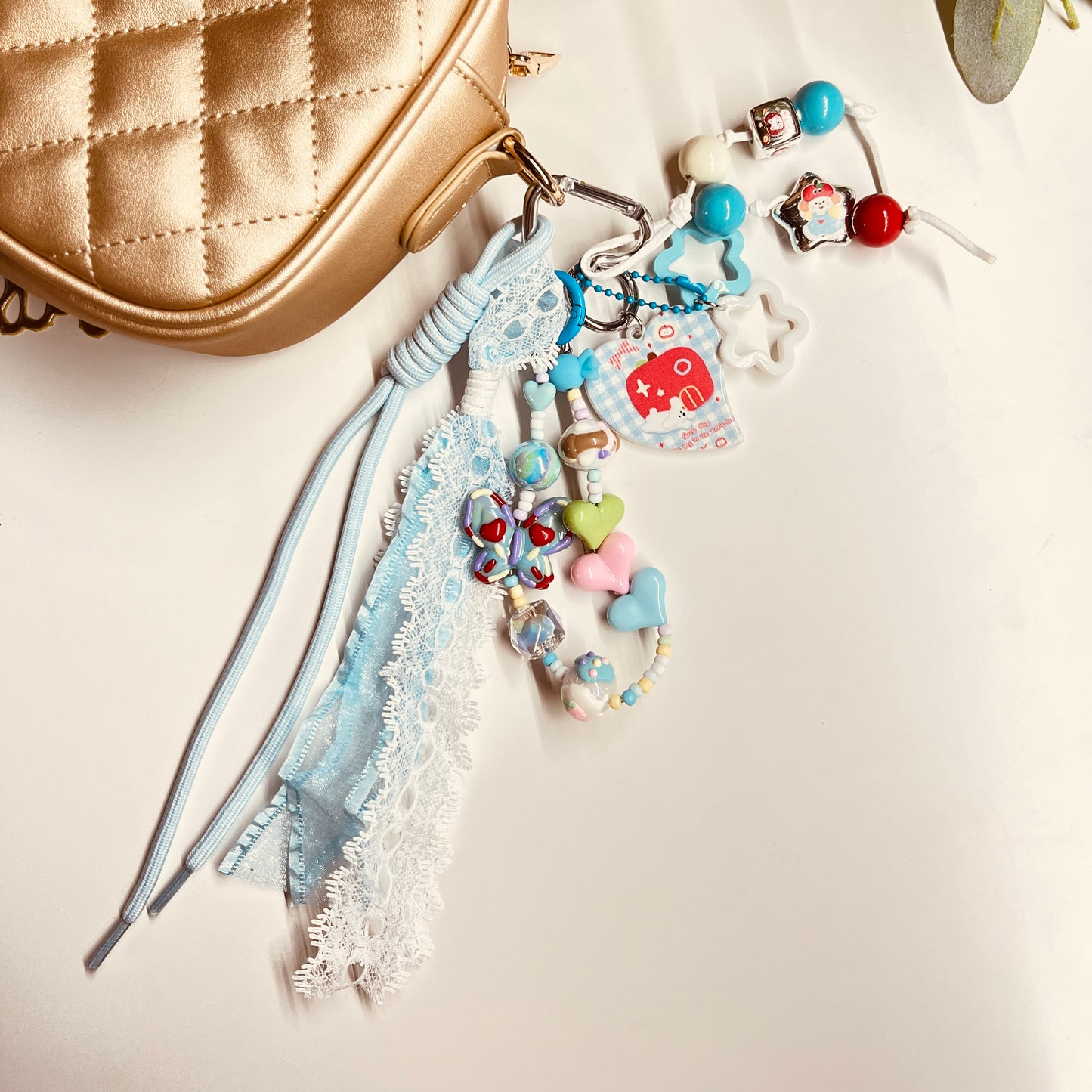 HANDMADE BAG CHARMS ~ BUTTERFLY/HEART