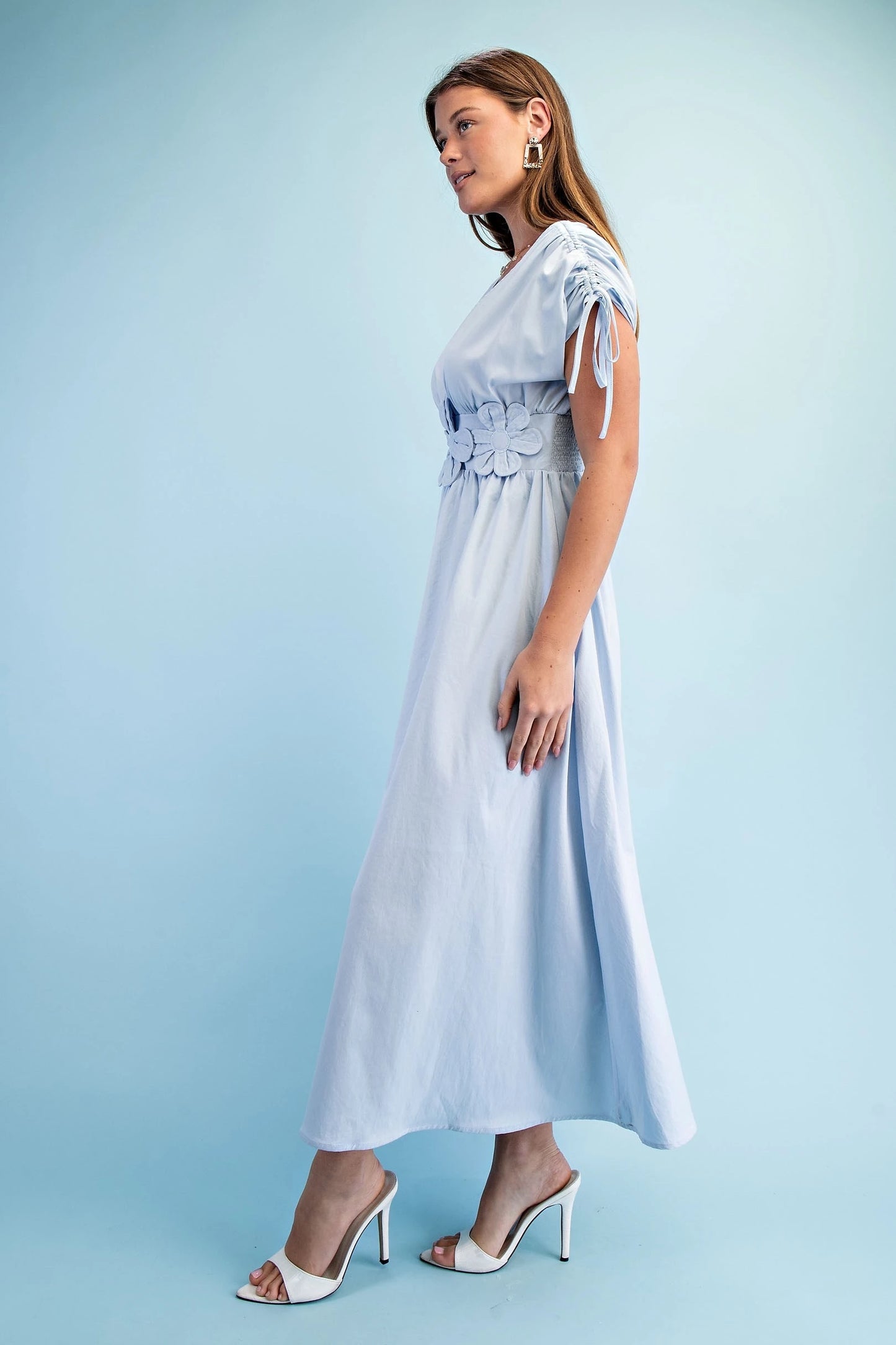 V NECK MAXI DRESS