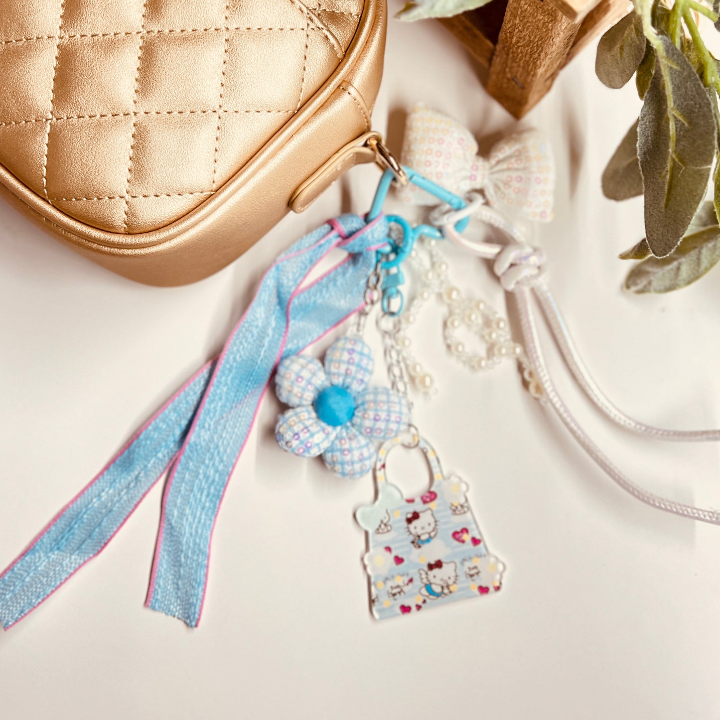 HANDMADE BAG CHARMS ~ KITTY CHARM/BOW ~