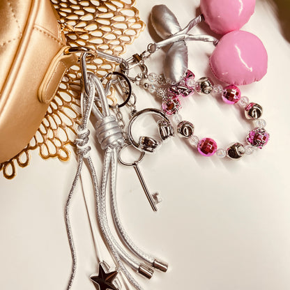 HANDMADE BAG CHARMS ~ LEATHER CHERRY