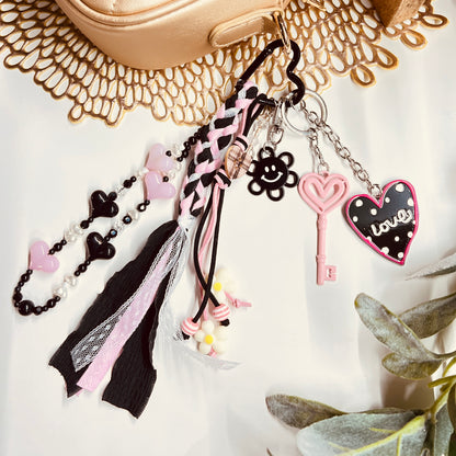 HANDMADE BAG CHARMS ~ KEY/HEART