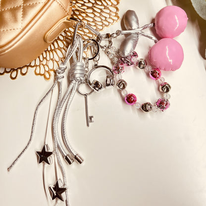 HANDMADE BAG CHARMS ~ LEATHER CHERRY