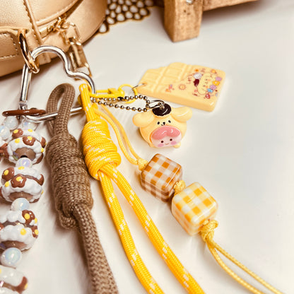HANDMADE BAG CHARMS ~ YELLOW CHOCOLATE BAR
