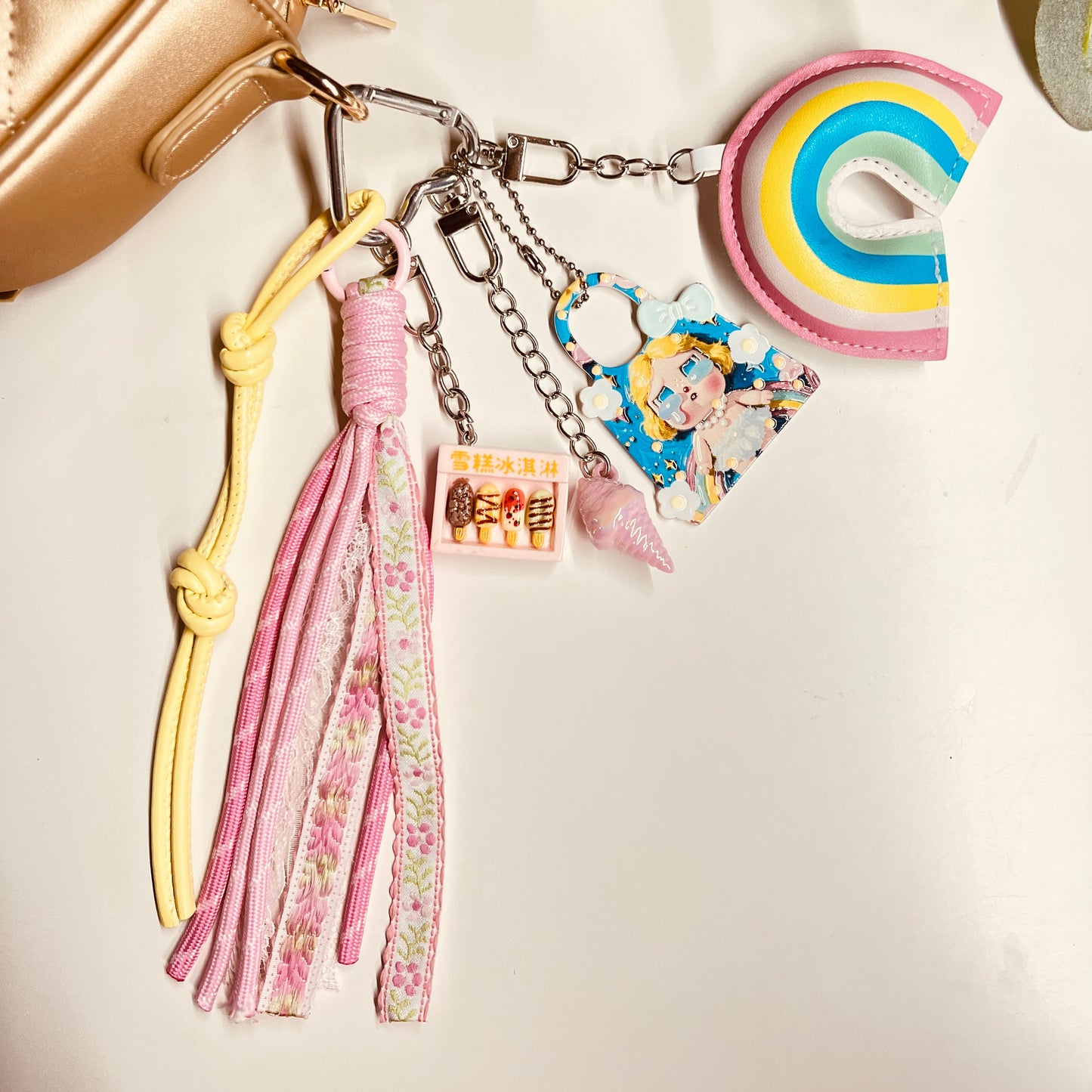 HANDMADE BAG CHARMS ~ RAINBOW