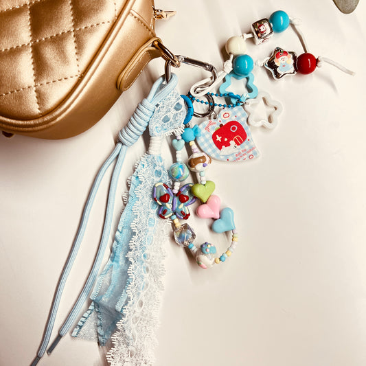 HANDMADE BAG CHARMS ~ BUTTERFLY/HEART