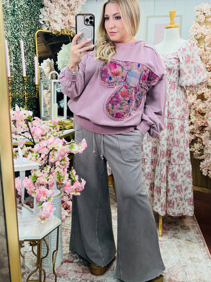 WASHED TERRY SWEATPANTS - MOCHA MOUSSE