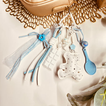 HANDMADE BAG CHARMS ~ LEATHER TEDDY CHARM