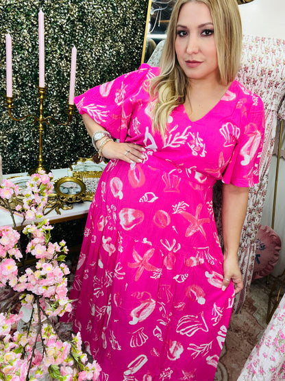 BEACH VIBES PINK MAXI DRESS
