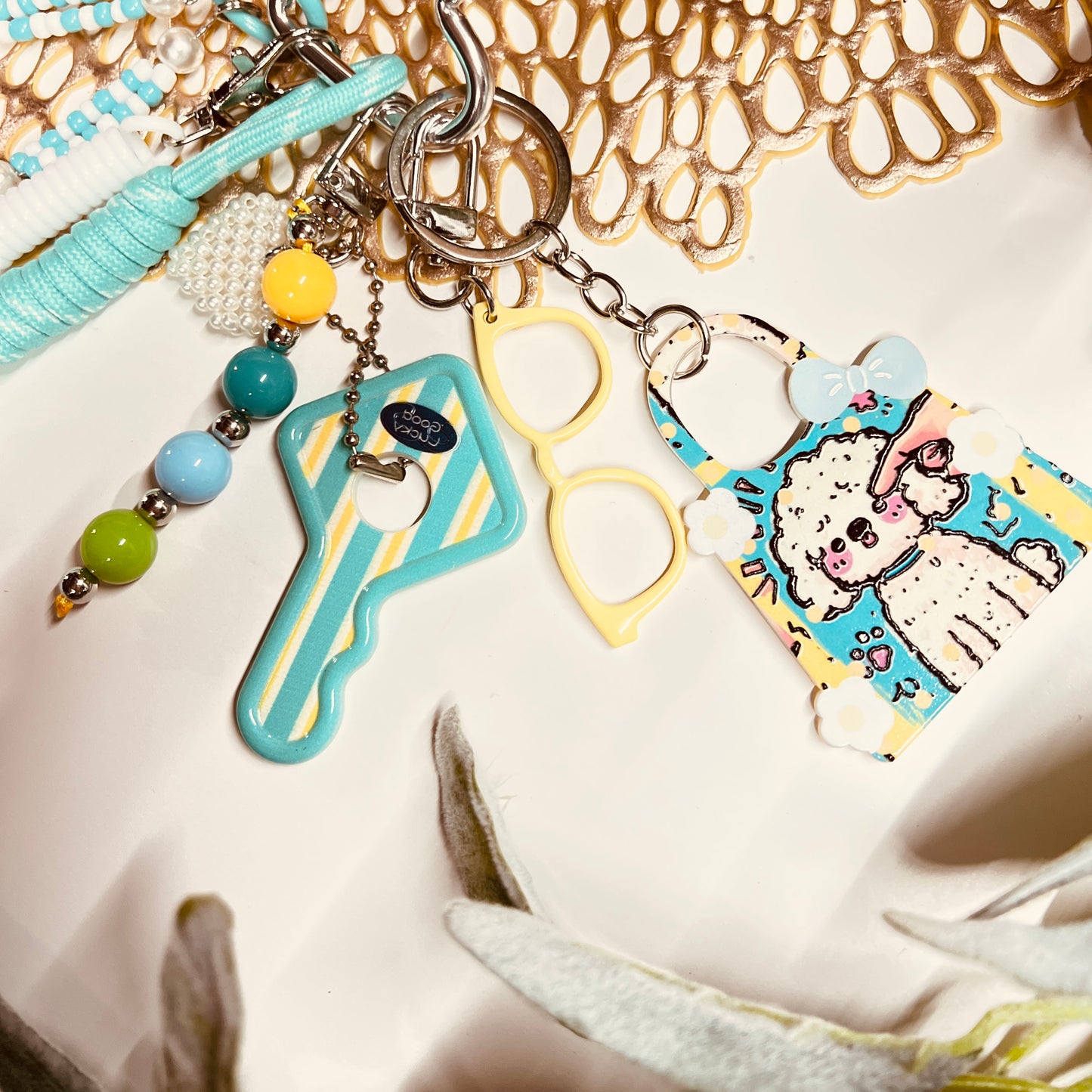 HANDMADE BAG CHARMS ~ PUPPY CHARM/KEY