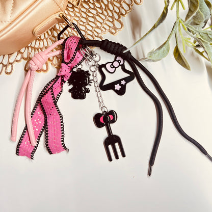 HANDMADE BAG CHARMS ~ BOW/FORK