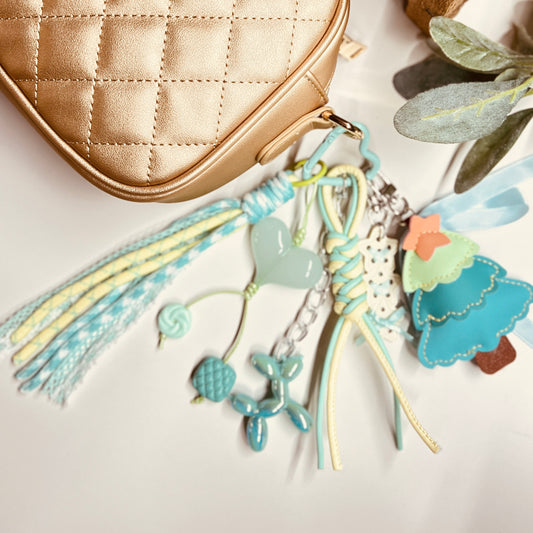 HANDMADE BAG CHARMS ~ CHRISTMAS TREE TEAL GREEN ~