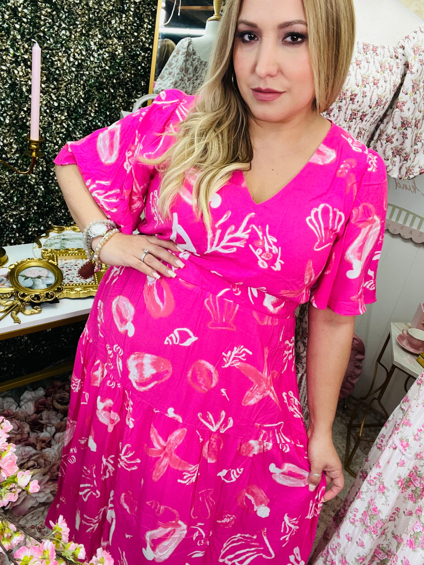 BEACH VIBES PINK MAXI DRESS