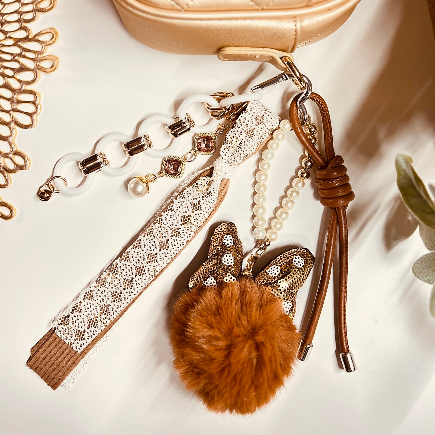 HANDMADE BAG CHARMS ~ PUFFY BALL/BOW