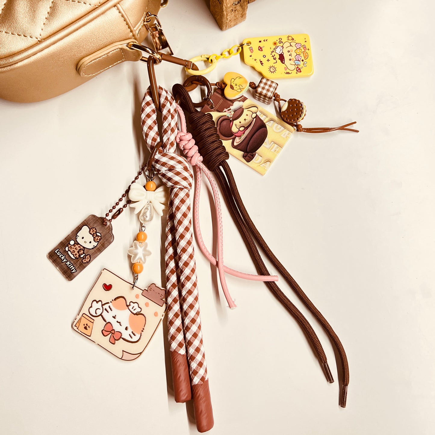 HANDMADE BAG CHARMS ~ YELLOW CHOCOLATE BAR