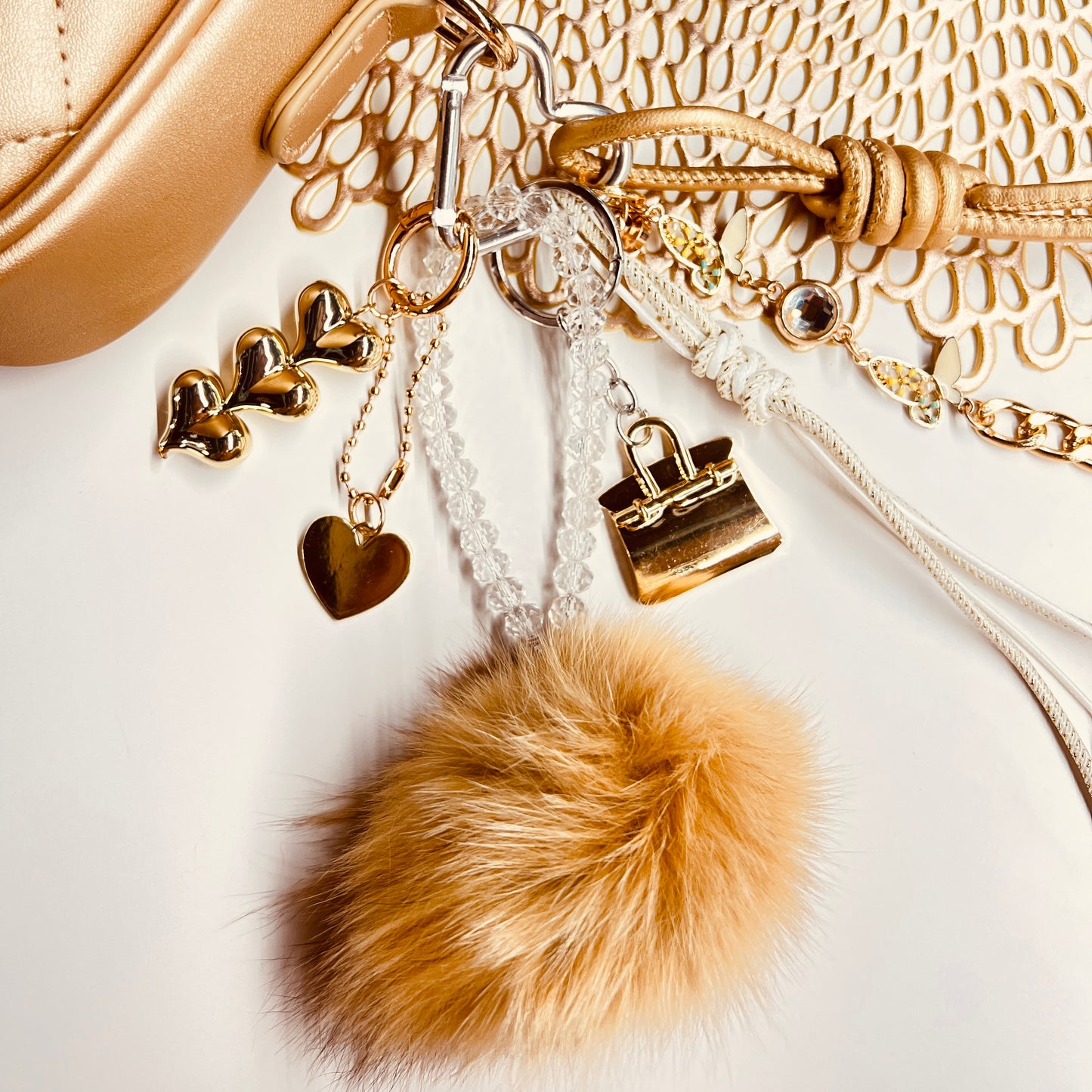 HANDMADE BAG CHARMS ~ FUZZY BALL ~