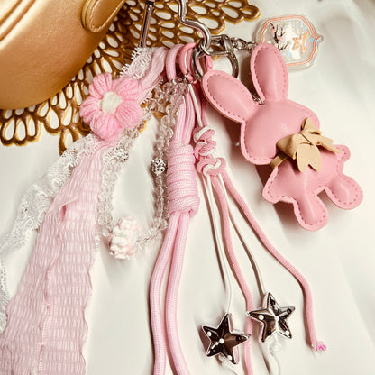 HANDMADE BAG CHARMS ~ LEATHER BUNNY