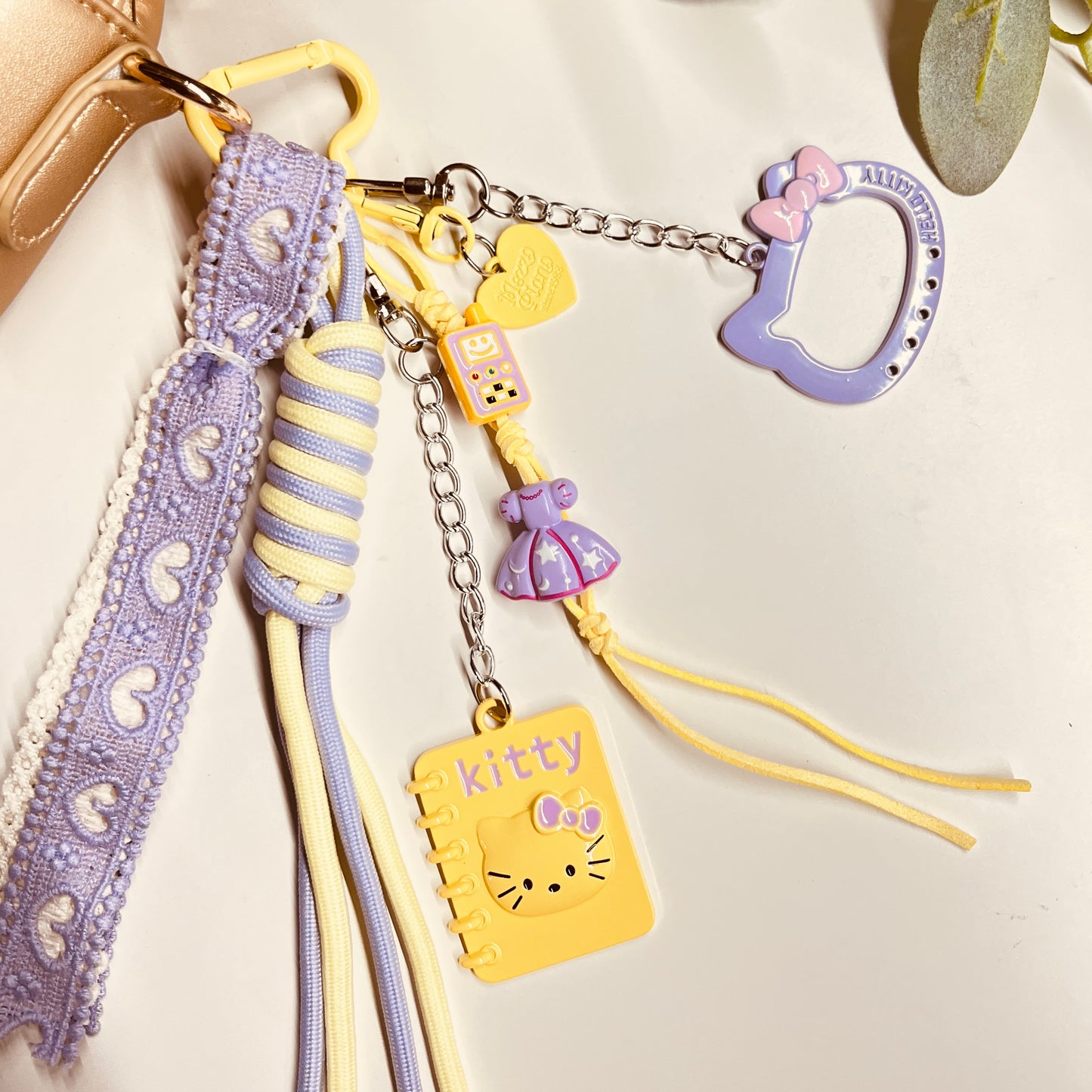 HANDMADE BAG CHARMS ~ YELLOW METAL NOTEBOOK CHARM