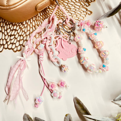 HANDMADE BAG CHARMS ~ Hand PAINTED BEADS/SHAKER CHARM