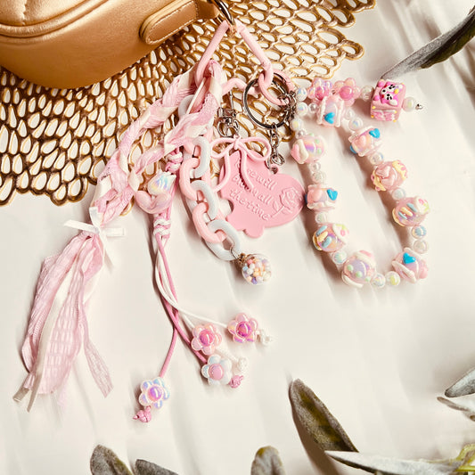 HANDMADE BAG CHARMS ~ Hand PAINTED BEADS/SHAKER CHARM
