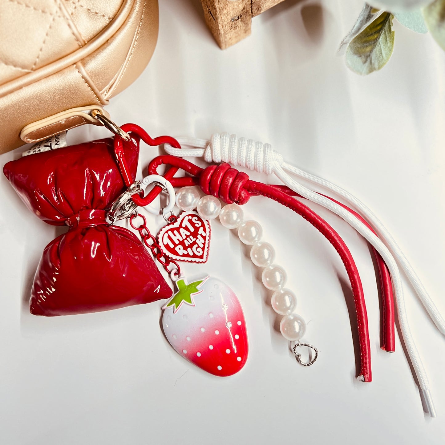 HANDMADE BAG CHARMS ~ RED BOW ~
