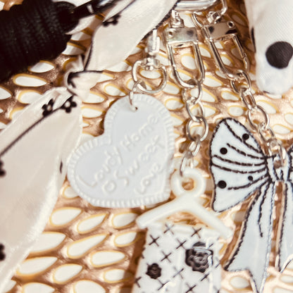 HANDMADE BAG CHARMS ~ POLKA DOTS BOW ~