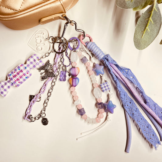 HANDMADE BAG CHARMS ~ PURPLE 8 ~