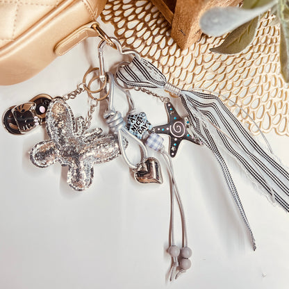 HANDMADE BAG CHARMS ~ SILVER BUTTERFLY ~