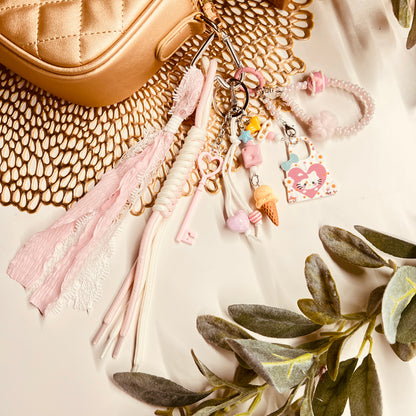 HANDMADE BAG CHARMS ~ ICE CREAM/HEARTS CHARMS