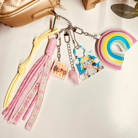 HANDMADE BAG CHARMS ~ RAINBOW