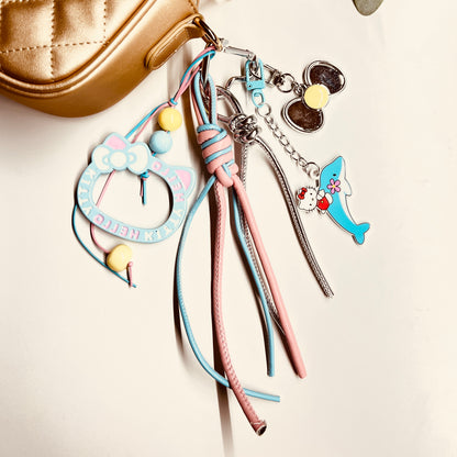 HANDMADE BAG CHARMS ~ KITTY FACE FRAME CHARM