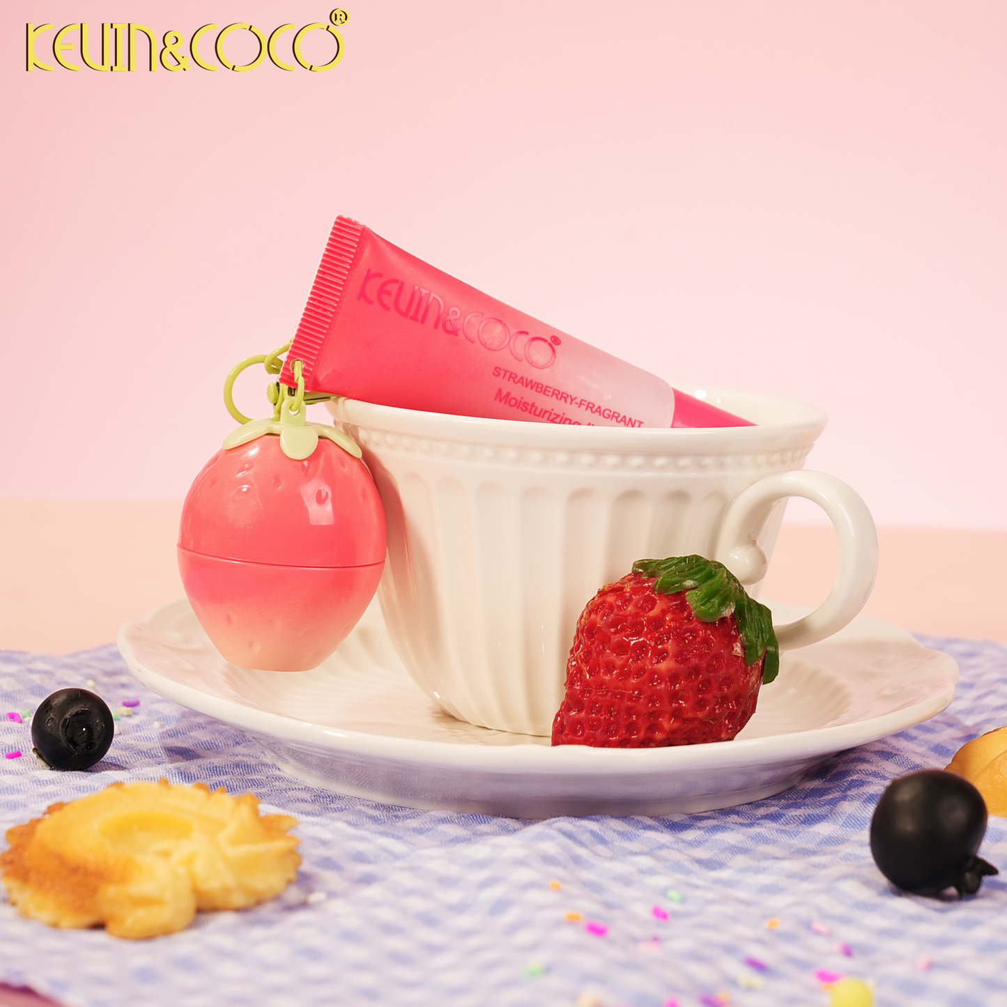 KEVIN & COCO STRAWBERRY LIP BALM AND LIP OIL SET