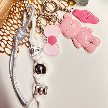 HANDMADE BAG CHARMS ~ PINK TEDDY