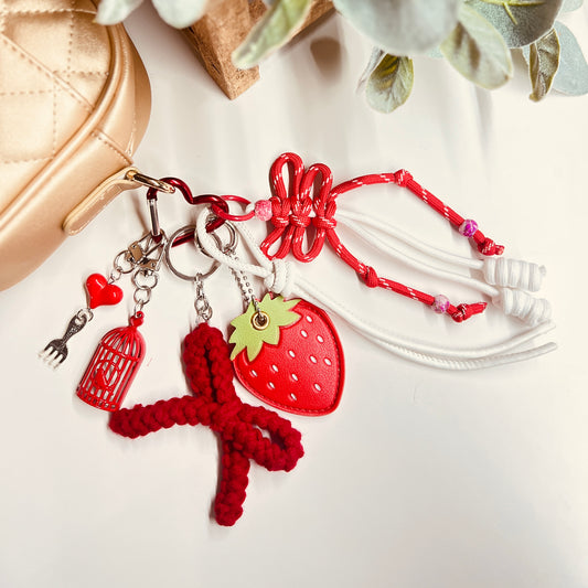 HANDMADE BAG CHARMS ~ RED STRAWBERRY ~