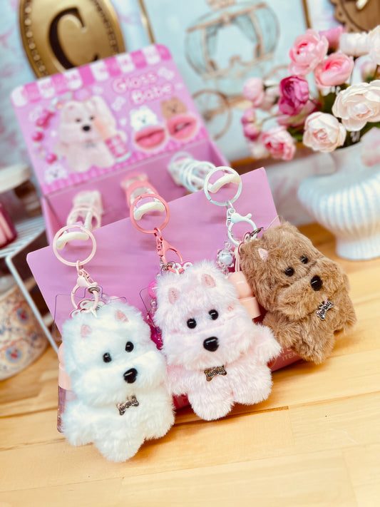 3 IN 1 DOGGY KEYCHAIN~LIP GLOSS~PHONE GRIP